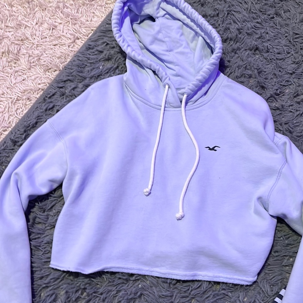 Small Woman’s Light blue Hollister cropped hoodie